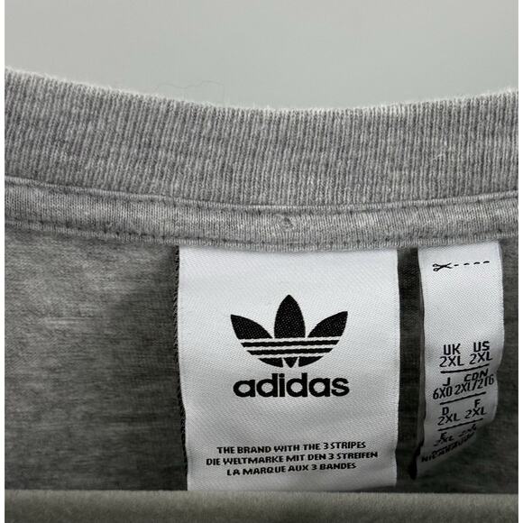 Adidas Originals Express Yourself Mens T Shirt Size 2XL Gray Graphic Crew Tee - Picture 4 of 6